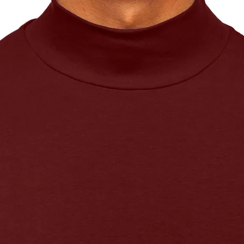 Vista 4 de Rela Bota Suéter de manga larga con cuello alto para hombre, diseño básico, elástico, ajustado