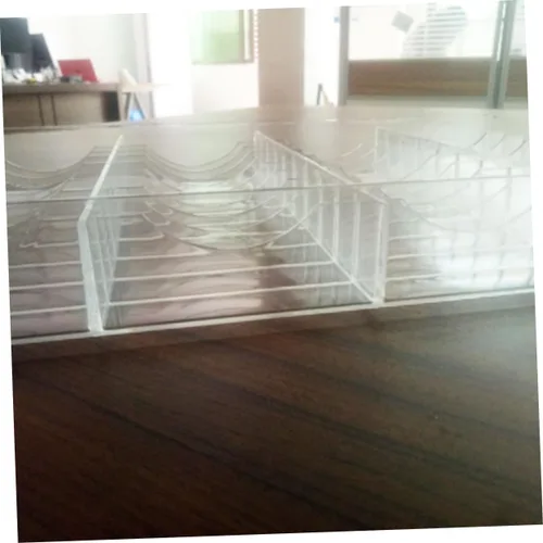 Vista 6 de Elegante organizador de almacenamiento de maquillaje acrílico 40 ranuras para sombra de ojos Blush caja de almacenamiento de acrílico grande