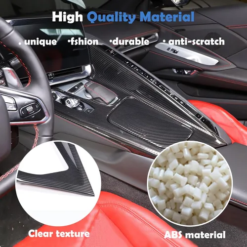 Vista 4 de CHEAYAR Cubierta de panel de palanca de cambios compatible con Chevrolet Corvette C8 2020-2023, decoración de panel de palanca de cambios