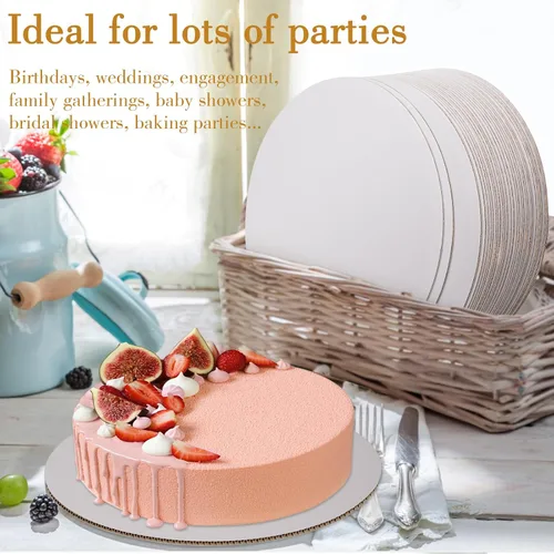 Vista 6 de Sudaya Juego de 25 soportes para tartas, 25 soportes para tartas de 15,2 cm redondos, soportes circulares para tartas de cartón, platos desechables