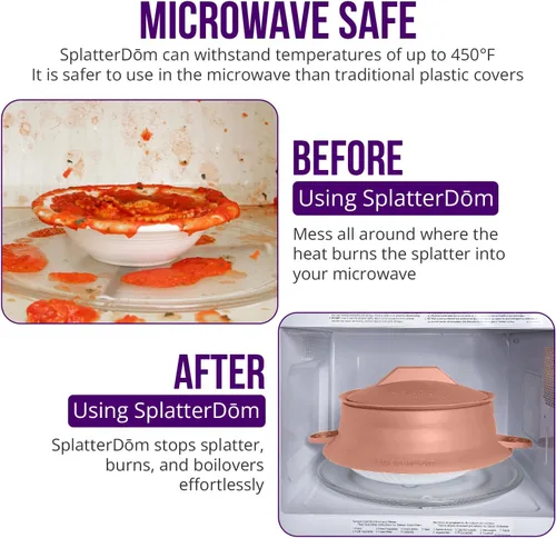 Vista 17 de L.I.Q - Protector de salpicaduras de silicona, se adapta a macetas de 8 y 10 pulgadas (20 y 9.8 in), apto para microondas y duradero, incluye tapa