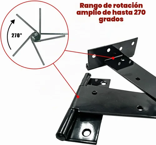 Vista 3 de HLMOptimo Bisagra T resistente de alta capacidad, 6 piezas, 2 pulgadas, negro, aleación de metal con recubrimiento en polvo
