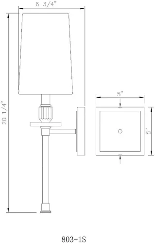 Vista 6 de Z-Lite 1 aplique de pared ligero 803-1S-MB