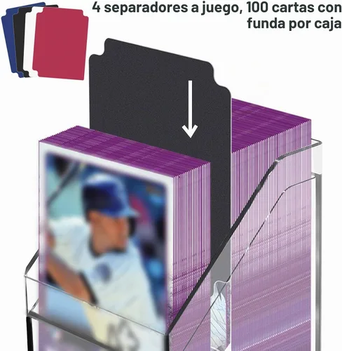Vista 3 de KKU Paquete de 4 estuches para tarjetas, cajas de almacenamiento de tarjetas coleccionables, fundas acrílicas para tarjetas, caja de almacenamiento