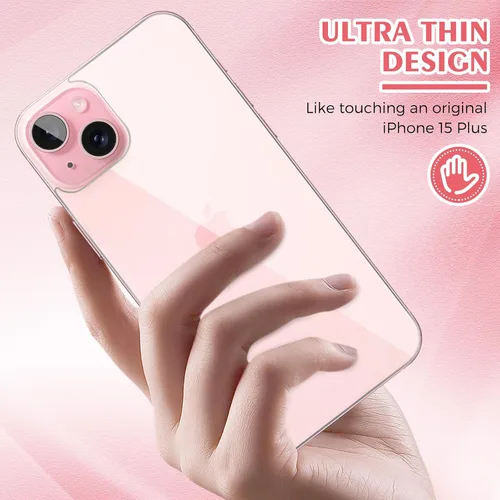 Vista 4 de Paquete de 3 protectores de pantalla para iPhone 15 Plus, iPhone 15 Plus, protector de pantalla frontal y trasera, protector de cámara antihuellas