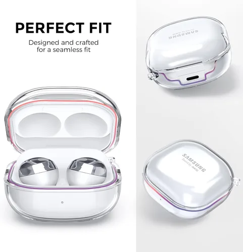 Vista 3 de AhaStyle Compatible con Samsung Galaxy Buds FE/S2 Pro/S2/Live Funda transparente [Anti-amarillamiento] (transparente)