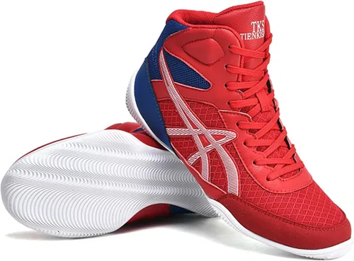 Vista 7 de Zapatos de boxeo unisex, cómodos y profesionales, antideslizantes, botas de boxeo informales, ligeras, duraderas, con malla transpirable