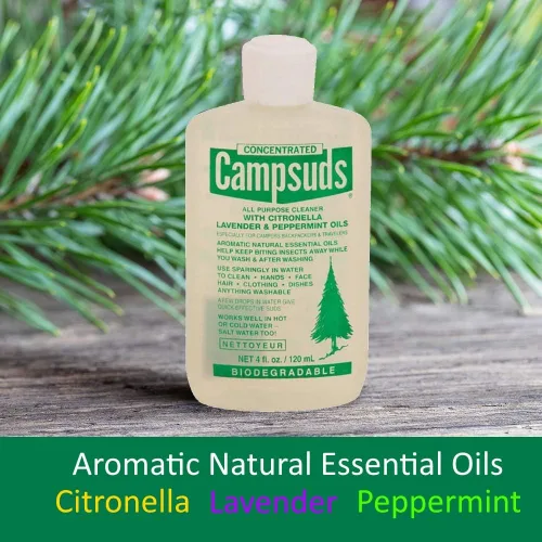 Vista 2 de Sierra Dawn Campsuds Biodegradable Camping Soap with Insect Deterrent Citronella, Lavender, Peppermint Oils - Camp Dish Soap, Shampoo, Body Wash