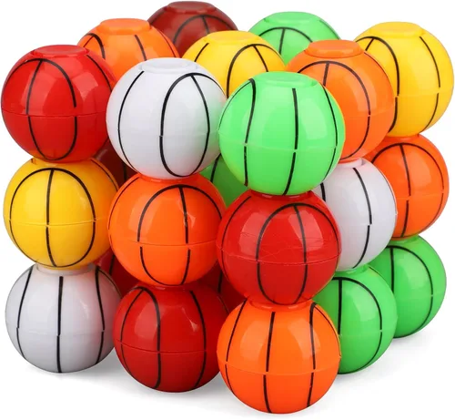 Vista 9 de Mini Baloncesto Fidget Spinner para niños y adultos, bola pequeña mano dedo Spinner recuerdos de fiesta bolsa de regalos deportiva caja del tesoro