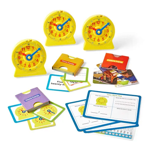 Vista 5 de hand2mind Kit central Telling Time Basics, reloj analógico para el aula