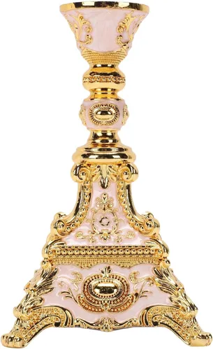 Vista 5 de Zerodis Table Centerpiece Elegant Candle Stick Holder Zinc Alloy Rustic Table Centerpiece for for Wedding Christmas Tabletop Display Household Goods