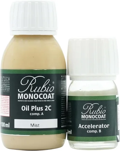 Vista 221 de Rubio Monocoat Tinte y acabado para madera de 650 pies cuadrados - Niebla 5% Oil Plus 2C Aceite de linaza ecológico de secado rápido