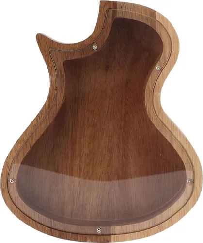 Vista 7 de Asixxsix Alcancía de madera, banco decorativo en forma de guitarra, caja de dinero, banco de ahorro, regalos únicos para niños y adultos, regalo