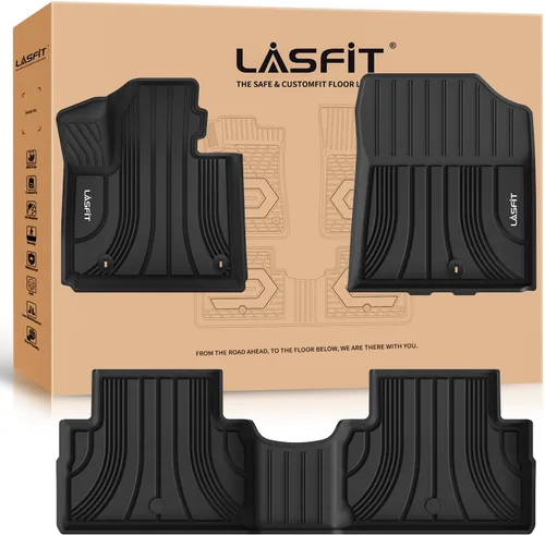 Vista 10 de LASFIT Alfombrillas de Piso Compatibles con Nissan Armada 2017-2018 / Infiniti QX56 2011-2013 / Infiniti QX80 2014-2018, TPE Para Todo Clima Ajuste