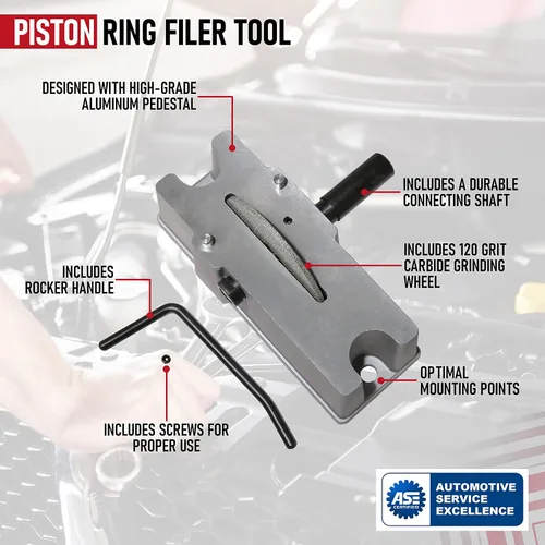 Vista 4 de AA Ignition Herramienta de llenado de anillo de pistón - 66785, 66786 Filer manual de anillo de pistón - con muela abrasiva de carburo de grano 120