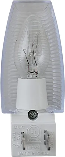 Vista 5 de Juego de 2 interruptores de encendido/apagado de luz nocturna con certificación UL, base blanca transparente, parte superior transparente adecuada