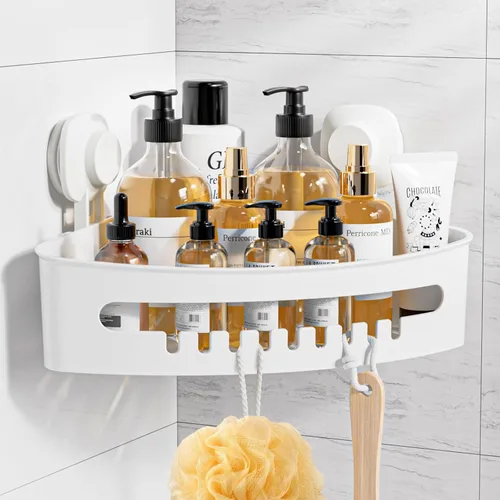 Vista 12 de LUXEAR Organizador de ducha con ventosa transparente – organizador de ducha + jabonera+soporte para cepillo de dientes – 1 segundo instalación sin