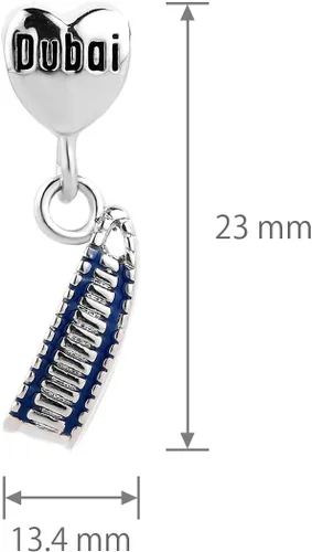 Vista 3 de Encanto de ubicación de viaje competible con pulseras pandora mujeres niñas viaje mundo mirador punto turístico plata colgante