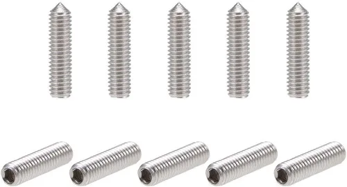 Vista 5 de uxcell 50pcs M3x3mm interno Hex Socket Set Tornillos Grub Punto cono 304 Tornillo de acero inoxidable