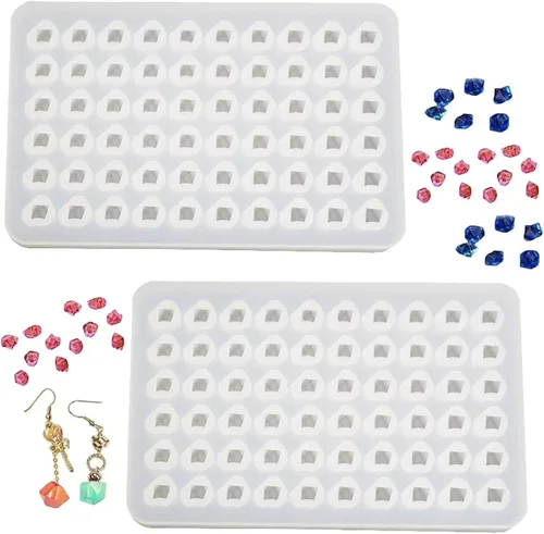 Vista 10 de 2 moldes de silicona con gemas de diamante 3D, molde de silicona transparente para hacer proyectos de manualidades de resina epoxi Silicona