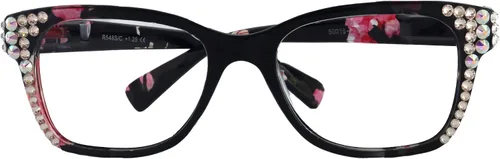 Vista 2 de Azul (Bling) Gafas de Lectura 4 Mujeres W (Clear N AB) Cristales Europeos Genuinos +1.5..+5 NY Fifth Avenue