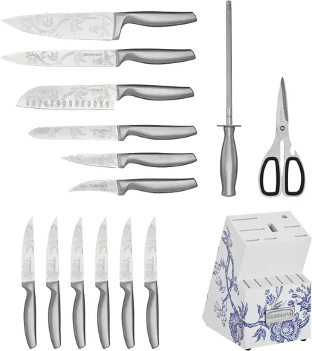 Vista 4 de Cuisinart Caskata Collection™ Juego de bloques de cubiertos de acero inoxidable con mango hueco, 15 piezas, C77SS-15PKCA