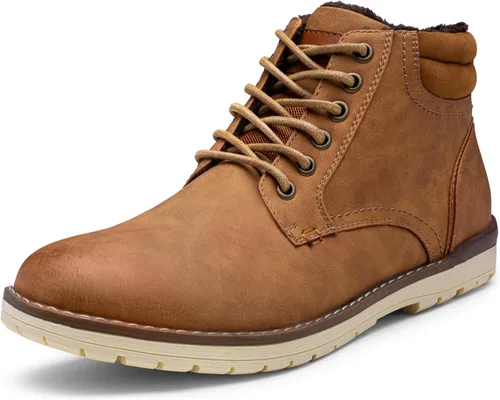 Vista 13 de Vostey Botas de senderismo para hombre, botas casuales para hombre marrón (673-darkbrown)