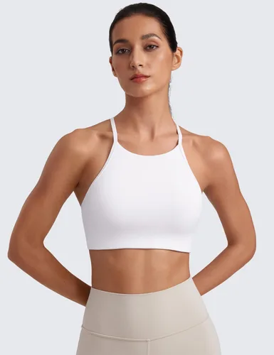 Vista 2 de CRZ YOGA Butterluxe - Brasier deportivo de cuello alto y espalda en Y para mujer, con espalda cruzada, tirantes delgados, para entrenamiento