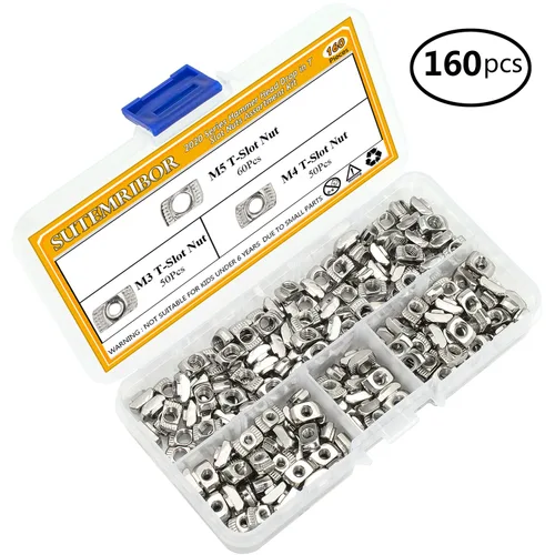 Vista 2 de 160 piezas de tuercas T de la serie 2020, tuerca de fijación M3 M4 M5 T para perfil de aluminio