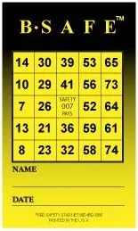 Vista 7 de B-Safe - Tarjetas de bingo de seguridad, paquete de 600 6-color safety bingo card set, Workplace safety game, Boosts engagement, Rewards employee