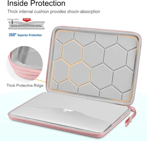 Vista 4 de FINPAC Funda rígida para laptop para MacBook Air de 15,3", MacBook Pro de Rosa