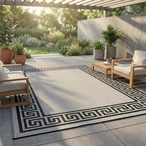 Vista 14 de FH Home - Alfombra para exteriores de camping, impermeable, resistente a la decoloración, reversible, plástico reciclado de alta calidad, a rayas