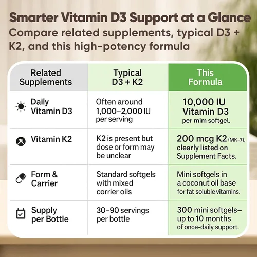 Vista 3 de Real Good Essentials Vitamina D3 K2, Essentials D3+K2 (MK7) Aceite de coco 300 cápsulas blandas, con vitaminas D y K (1)