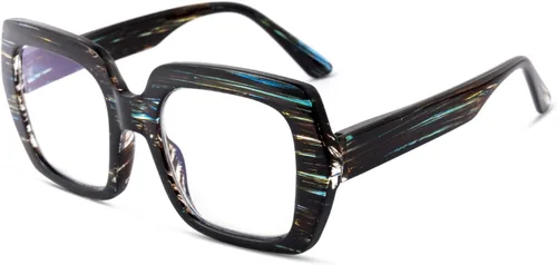 Vista 11 de Paquete de 3 lentes de lectura con bloqueo de luz azul para mujeres y hombres, anteojos de lectura de gran tamaño con bisagra de resorte, lectores