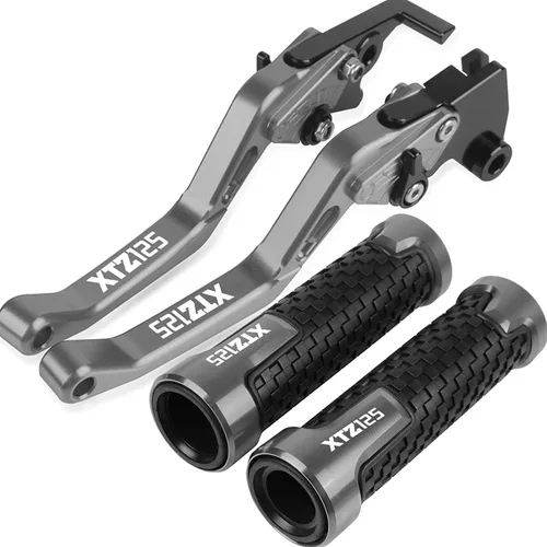 Vista 13 de Para Yamaha XTZ125 XTZ 125 2014 2015 Accesorios de carreras de motocicletas CNC freno embrague palancas manillar agarre mango mano Grips (Color : 1)