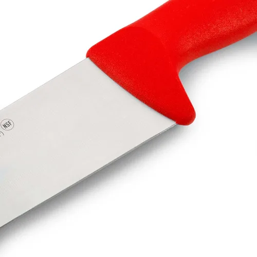 Vista 4 de Arcos Cuchillo de carnicero Range de acero inoxidable nitrum de 12 pulgadas. Cuchillo para carne. Mango rojo de polipropileno. Sistema