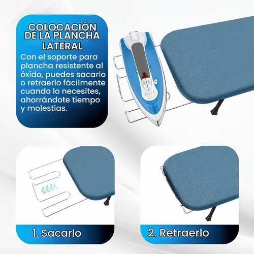 Vista 2 de Tabla de Planchar de Panel de Malla Metálica para Mesa Tabla de Planchar Plegable Tabla de Planchar Pequeña de Alta Resistencia con Cubierta