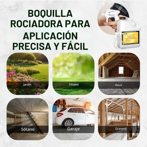 Vista 6 de Exterminators Choice - Spray de defensa para ratones, 1 galón (128 onzas líquidas), aroma a menta, uso en interiores y exteriores: césped, jardín