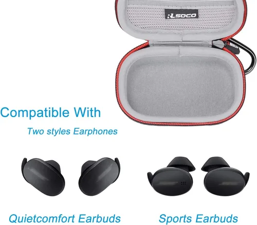 Vista 4 de RLSOCO Funda de transporte para Bose QuietComfort (modelo 2020) / auriculares deportivos inalámbricos con cancelación de ruido, color negro