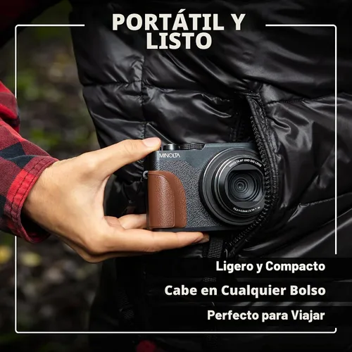Vista 6 de Minolta MND35 64MP 4K Ultra HD Wi-Fi Cámara digital, color negro