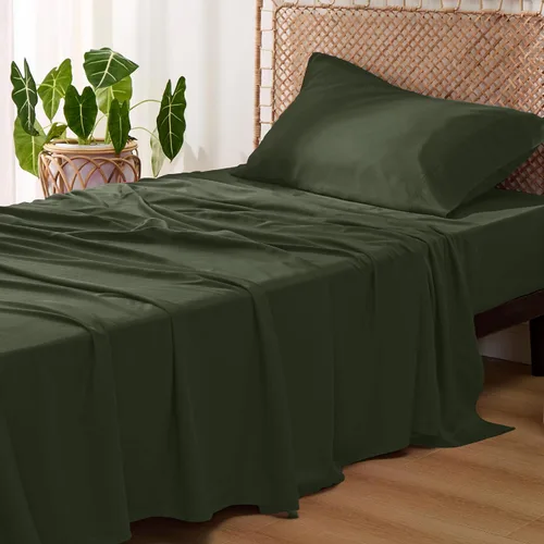 Vista 13 de Bedsure PureWoven 100% rayón derivado de bambú, sábanas de cama individual, 3 piezas