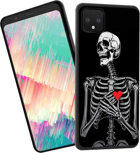 Vista 82 de for Google Pixel 4 XL Case,Slim Shockproof TPU Soft Rubber Silicone Cover Phone Case for Google Pixel 4 XL,Blue Skull Headphone