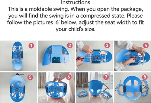 Vista 4 de KINSPORY Columpio para niños pequeños, cadenas de hierro resistente recubiertas de 59", columpio para bebé al aire libre, asiento tipo cubeta