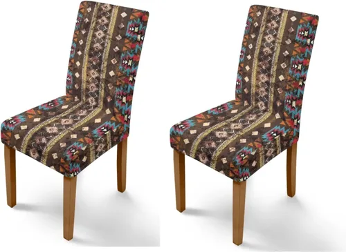 Vista 14 de Rnyleeg Juego de 1 fundas para sillas étnicas para sala de estar, sin brazos, estampado tribal azteca, elásticas, fundas protectoras para sillas