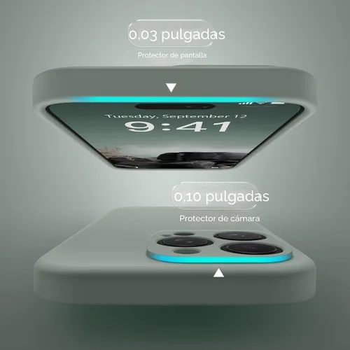 Vista 7 de Funda magnética para iPhone 15 Pro, compatible con MagSafe, [protección completa de la cámara][protector de pantalla] funda protectora de silicona a