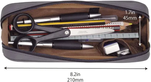 Vista 3 de Lihit Lab - Estuche para bolígrafos, 9.4 x 1.8 x 3 pulgadas Negro azabache