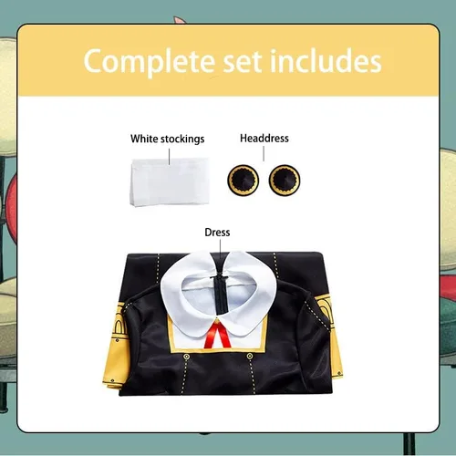 Vista 5 de Disfraz de anime para cosplay de Anya Forger de Anya Forger, uniforme de disfraz de Halloween para niñas de 3 a 12 años