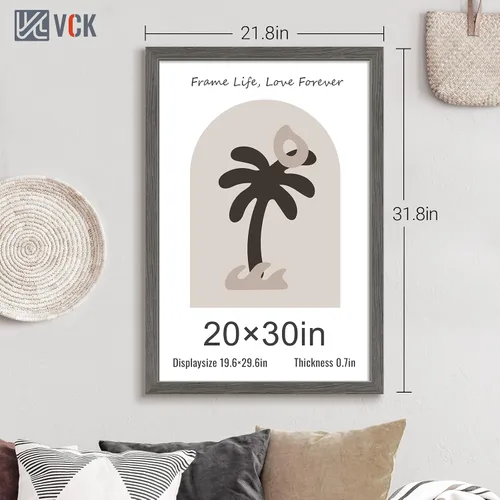 Vista 276 de VCK Marcos para póster de madera maciza de 22.375 x 34 pulgadas, marco de fotos A1 negro con montaje en pared, paquete de 3