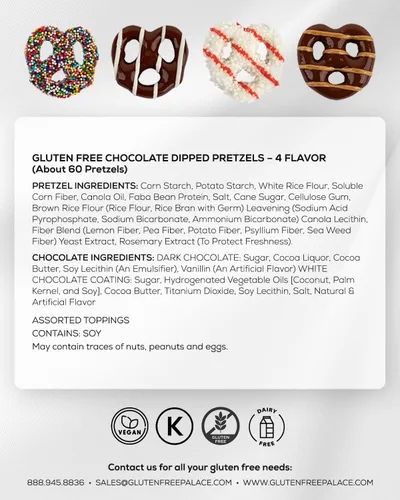 Vista 7 de Gluten Free Palace Caja de regalo gourmet para las fiestas, pretzels cubiertos de chocolate, golosinas de Navidad y Acción de Gracias, sin gluten
