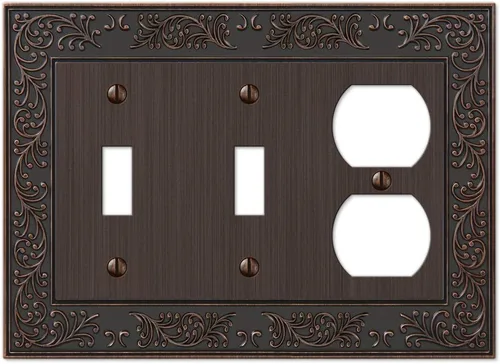 Vista 11 de Amerelle 43RVB - Placa de pared English Garden con 1 interruptor de palanca, metal fundido, color bronce envejecido, 1 paquete